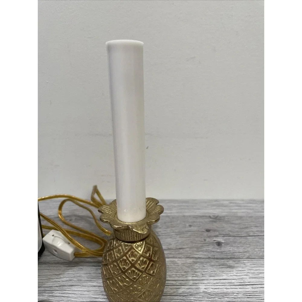 Williamsburg Solid‎ Brass Pineapple Electric Window Light & Bulb Tested NOS VTG